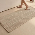 Sunfly Waffle Runner Rug Bathroom, Boho Bath Mat Super Absorbent & Quick Dry, Non-Slip Washable with Tassels, Ultra Soft Farmhouse Long Bathroom Rug 24"x60" Beige - color: Beige, size: 2' x 5' (Rectangular)