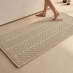 Sunfly Waffle Runner Rug Bathroom, Boho Bath Mat Super Absorbent & Quick Dry, Non-Slip Washable with Tassels, Ultra Soft Farmhouse Long Bathroom Rug 24"x60" Beige - color: Beige, size: 2' x 5' (Rectangular)