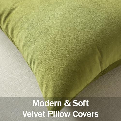 DEZENE Lumbar Pillow Covers 12x20 Chartreuse: Pack of 2 Cozy Soft Velvet Rectangular Modern Luxury Decorative Throw Pillow Cases for Sofa Couch Living Room Bed Home Decor - color: Chartreuse, size: 20" x 12" (Pack of 2)