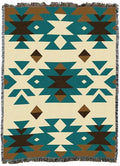 Pure Country Weavers Desert Diamonds Teal - Western Tapestry Throw Blanket Woven from Cotton - Made in The USA (72x54) - color: Desert Diamonds Teal