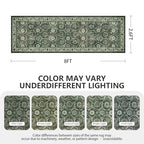 Runner Rug, Washable Non Slip Low Pile Kitchen Runner, Soft Boho Modern Rug for Hallways, Bedroom, 2'6"x 8, Sage Green - color: A-sage Green, size: 2'6" x 8' (Rectangular)