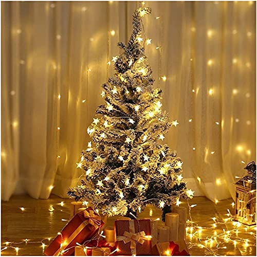 Yummuely Star String Lights 10Ft 20 LED Fairy Lights Battery Operated Waterproof Indoor Outdoor Twinkle Christmas Lights for Bedroom Party Wedding Xmas Tree Decoration (Warm White) - size: Star Lights