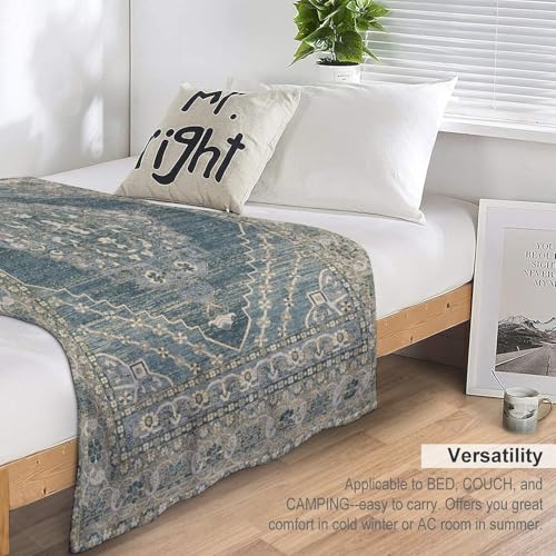 Colorful Southwest Throw Blanket,Boho Aztec Ethnic Abstract Flowers Burlap Linen Farmhouse Pattern Soft Throw Blanket for Couch Sofa Camping Office Travel Home Bedroom Decor All Seasons 30"x40" - color: Boho-5, size: 30x40in