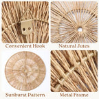 CHI AN HOME 18 Inch Boho Wall Decor – Set of 5 Woven Jute Wall Baskets, Boho Wall Art & Decorative Basket Set, Farmhouse Wall Hanging, Handwoven Wall Plates for Living Room, Bedroom – 18", 14", 11", 8", 7" - size: Set of 5 - Large