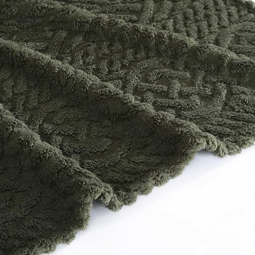 Nautica - Throw Blanket, Soft Cable Knit Sherpa Bedding, Cozy Home Decor for Bed or Couch (Declan Green, 50" x 60") - color: Declan Green