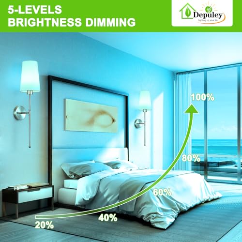 Depuley Battery Operated Wall Sconce: 27" Set of 2 Wireless Wall Lights with Remote for Bedroom - Rechargeable 15 Colors Wall Lamp for Living Room Hallway Decor - Brushed Nickel - color: Brushed Nickel, size: 27 Inch Set of 2