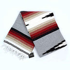 Open Road Goods Mexican Diamond Blanket - XL Heavyweight Yoga Blanket – Handmade in Mexico - Thick Boho Serape Saltillo Style Throw for Beach, Picnic, Home, Camping and More! (Grey Baja) - color: Grey Baja