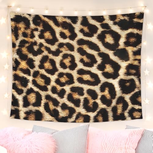 Lacama Cheetah Print Tapestry, Trendy Leopard Print Gifts for Women, Vintage Cheetah Prints Blanket for Teen Girls Room Bedroom College Dorm Apartment, College Dorm Decor, 50x60 Inches - color: leopard print-1-brown