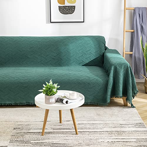 AIVIA Slipper Chair Table Cover Sheet, Reversible Tablecloth Throw Cushion Covers for Single Seat Recliner Armchair Ottomans Spread Furniture Decorations Protector Slipcover Blackish Green - color: Blackish Green, size: 51” x 71”