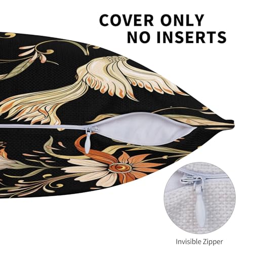 Flowers and Birds Pillow Covers 18 x 18 Set of 2 Vintage Floral Throw Pillow Cover Chinoiserie Decorative Pillowcases Farmhouse Home Decor for Couch Bed Sofa Outdoor - color: Chinoiserie