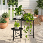 aboxoo 3 Tier Metal Plant Stand Modern NEW, Indoor Outdoor Multi-Tiered Plant Stand Display Tray, Flower Pot Stand for Indoor Home Outdoor Patio Balcony Yard - size: 3 Tier