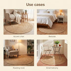 Super Area Rugs All Natural Soft Jute Braided Hand-Woven Rug Natural Beige 3' Round - color: Natural, size: 3' (Round)