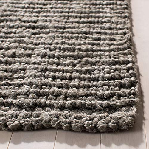 SAFAVIEH Natural Fiber Collection Area Rug - 2'6" x 4', Light Grey, Handmade Jute, Farmhouse Style, Chunky Textured Thick Pile (NF447G)