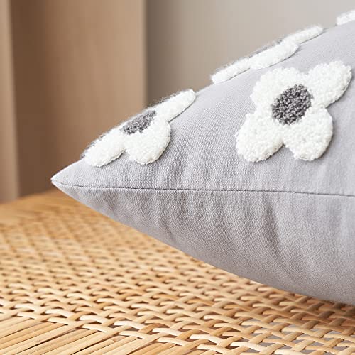 EMEMA Decorative Throw Pillow Covers Sun Flower Jacquard Pillowcase Cushion Case Square for Couch Sofa Bed Living Room Bedroom Set of 2, 18x18 Inch, Light Grey - color: A-light Grey, size: 18" x 18" (Pack of 2)