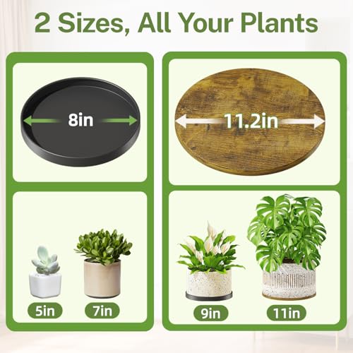 iDavosic.ly 4 Tier Hanging Plant Stand Indoor, Tall Vertical Corner Metal Flower Heavy Duty Pot Holder Shelf for Patio Porch Living Room, Modern Black & Rustic Brown - Round - color: Black with Hanging, size: 4 Tiers