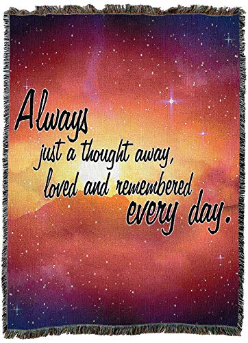 Pure Country Weavers Always Just A Thought Away Blanket - Sympathy Bereavement Gift Tapestry Throw Woven from Cotton - Made in the USA (72x54) - color: Thought Away, size: 72" x 54"
