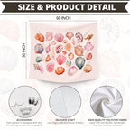 WAITPI Pink Beach Coastal Tapestry Wall Hanging for Bedroom, Ocean Seashell Wall Tapestries, Pink Beach Coastal Walls Hanging Room Decor Tapestry for Girls Women Home Living Room Dorm 50x60 inch - size: 60"L x 50"W