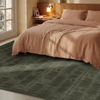 Revival Rugs Shell 11'x14' Area Rugs for Living Room Bedroom Dining Room - Washable, 100% Recycled, Oeko-TEX Certified, Modern, Medium Pile, Green - color: Green, size: 10'6" x 14'3" (Rectangular)
