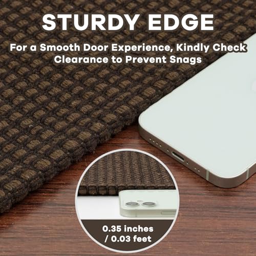 EARTHALL Woven Area Rug 2x3 Ft Washable Rugs for Entryway Braided Non Slip Throw Rugs Door Mat Indoor Outdoor Entrance Small Cotton Woven Carpet for Kitchen Foyer Front Door, Brown - color: Brown/Coffee, size: 2' x 3' (Rectangular)