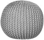 Urban Lifestyle Round Knit Pouf, Light Grey - color: Light Grey