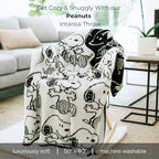 Franco Collectibles Peanuts Snoopy Bedding Soft Cozy Chic Dreams Feather Knit Intarsia Throw Blanket, 50 in x 60 in, (Officially Licensed Product) - color: Peanuts, size: 50 in x 60 in