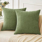 MIULEE Pack of 2 Couch Throw Pillow Covers 16x16 Inch Soft Sage Green Spring Chenille Pillow Covers for Sofa Living Room Solid Dyed Pillow Cases - color: Sage Green, size: 16" x 16" (Pack of 2)