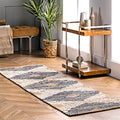 nuLOOM Hand Braided Marla Denim And Jute Diamonds Runner Rug, 2' 6" x 8', Off-white, Runner - color: Marla Off-white, size: 2'7" x 8' (Runner)