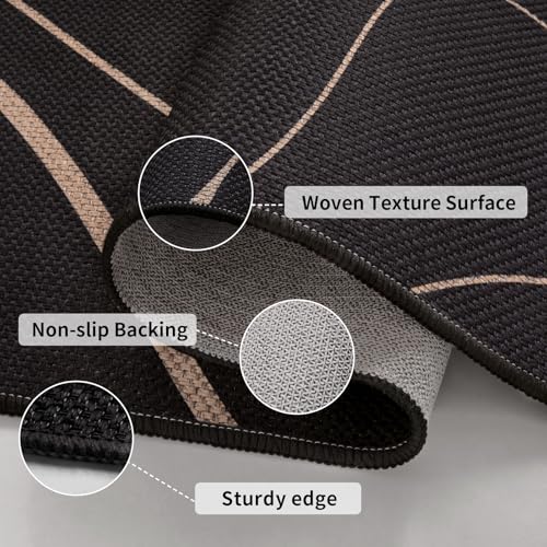 Tangsoo Easy Jute 2x3 Outdoor Rug for Entry,Washable Thin Rug Non-Slip Black Lines Neutral Indoor Mat Farmhouse Small Throw Carpet for Kitchen Bedroom Front Porch Doorway Entryway - color: Black S Lines, size: 2x3ft