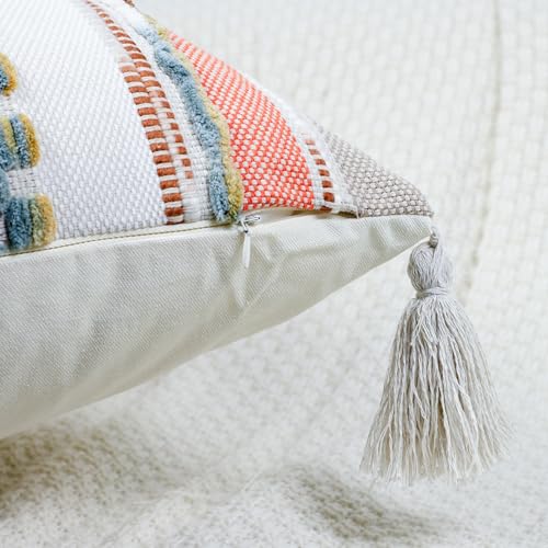 PANOD Boho Long Lumbar Throw Pillow Cover 16 x 36 Red Brown, Chenille Morocan Extra Long Pillow Case Cover, Decorative Long Pillow for Bed Couch Sofa Farmhouse - color: Red Tone, size: 36" x 16" (Pack of 1)