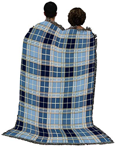 Pure Country Weavers Plaid Blanket Blue Bell Tartan - Patterns Gift Tapestry Throw Woven from Cotton - Made in the USA (72x54) - color: Blue Bell