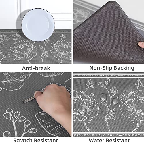 ROTTOGOON Kitchen Floor Mat Set of 2, Cushioned Anti Fatigue Kitchen Mat 20"x32"+20"x59", Non-Slip Waterproof Kitchen Rug, Premium PVC Comfort Kitchen Mats and Rugs for Kitchen, Office, Home, Laundry - color: Grey, size: 20"x32"+20"x59"