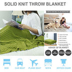 uxcell Cotton Cable Knit Throw Blanket Soft Throw Couch Covers Knitted Blankets for Sofa Bed, Yellow-Green Throw(47" x 70") - color: Yellow-green, size: Throw (47" *78")