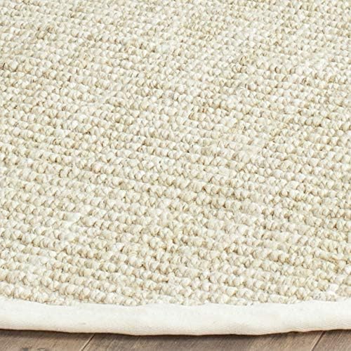 SAFAVIEH Natural Fiber Collection 4' Round Ivory NF730A Handmade Farmhouse Premium Jute Area Rug