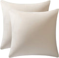 Throw Pillow Covers 22x22 Cream: Pack of 2 Cozy Soft Velvet Square Modern Luxury Decorative Throw Pillow Cases for Sofa Couch Living Room Bed Home Decor
