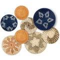 Xuhal 8 Pcs Boho Wall Basket Decor Decorative Bulrush Woven Basket Wall Decor Rustic Farmhouse Hanging Baskets for Kitchen Rustic Home Summer Decorations - style: Modern