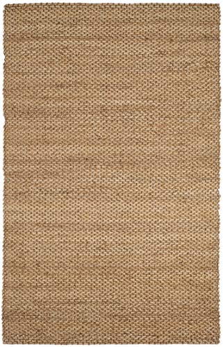 SAFAVIEH Natural Fiber Collection Area Rug - 5' x 8', Natural, Handmade Farmhouse Jute, Ideal for High Traffic Areas in Living Room, Bedroom (NF870A) - size: 5' x 8' (Rectangular)