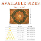 Water Lily and Sun Orange Green Tapestry, Floral Mandala Bohemian Decorative Wall Hanging, Aesthetic Tapestries for Living Room, Bedroom, Meditation 48x36 Inch - size: 48x36 Inch