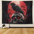 ZKPeFeH Crow blood moon skull Tapestry Crow Tapestry Raven Tapestry Halloween Tapestry Gothic Tapestries Full Moon Tapestry 50x60 Inch - color: Crow blood moon skull 0, size: 50x60 Inch