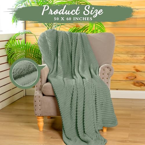 Buryeah 12 Pcs Flannel Throw Blanket Bulk 50 x 60 in Sleepover Blanket Outdoor Wedding Throw Lightweight, Oeko-tex Standard 100 Certified for Sofa Homeless Gifts (Olive Green) - color: Olive Green