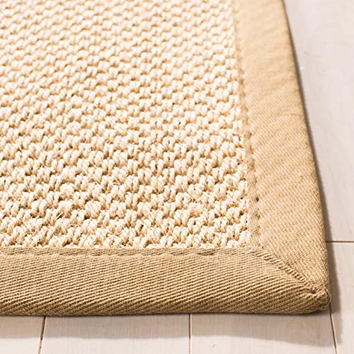 SAFAVIEH Area Rug 2x3 - Natural Fiber Collection - Maize & Linen Color, Sisal, Woven Design with Border (NF141B) - color: Maize/Linen, size: 2' x 3' (Rectangular)