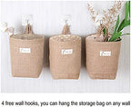 4 Pack Hanging Basket for Door,Small Wall Basket Decor,Jute Hanging Wall Storage,Wall Baskets for Plants,Boho Camper Decor Storage for Key, Sunglasses, Wallet on Door,with Mounting Hook