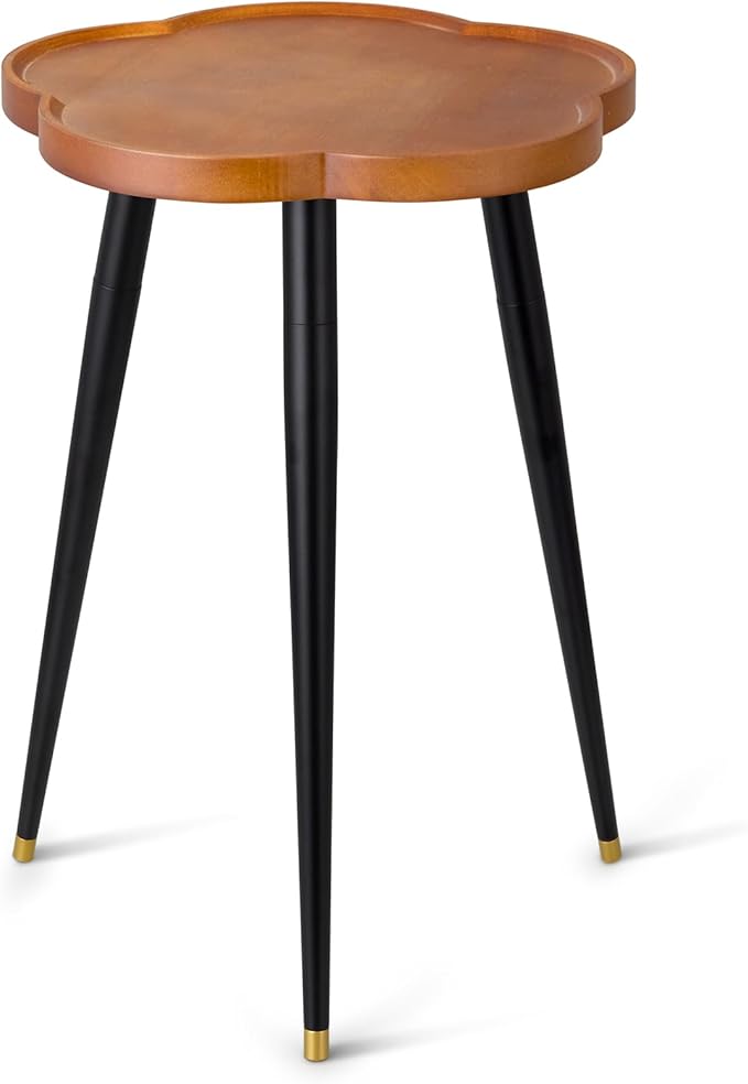 Plant Stand Indoor, Wood Plant Table Plant Holder with Raised Design,Heavy Duty Metal Flower Pot Stand, Mid Century Modern Home Decor Small Side End Table（Clr.1-Flower 16" H）