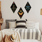Sintuff 6 Pieces Gothic Wall Decor Boho Sun Moon Phases Wall Art Gothic Minimalist Stars Sun Hanging Wooden Home Decor Farmhouse Pediments for Gallery Living Bedroom Room(Butterfly) - style: Butterfly