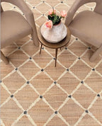 Hand Woven Jute Rug 9'x12' Area Rug - Rectangular Handcrafted Premium Geometric Design, Indoor Reversible Natural Fiber Rugs - Rustic Farmhouse Carpet for Living Room, Hallway, Bedroom - Natural - size: 9' x 12' (﻿Rectangular)