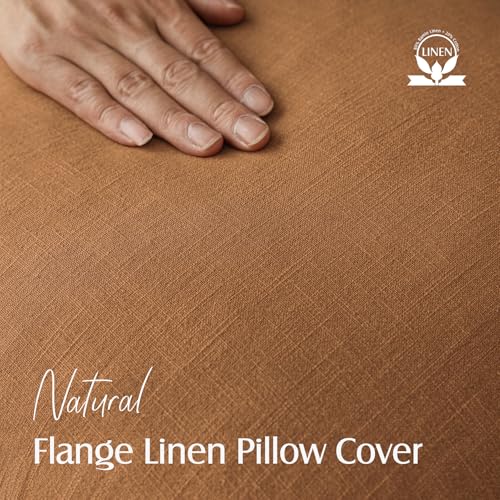 Foindtower Set of 2, Decorative Linen Solid Throw Pillow Covers Soft Accent Euro Cushion Case Boho Farmhouse Pillowcase for Chair Couch Sofa Bedroom Living Room Home Decor 16 x 16 Inch Autumn Orange - color: Honey Ginder, size: 16" x 16" (Pack of 2)