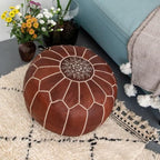 Set of 2 Amazing Moroccan Pouf Dark Brown Color,, Ottomans Poffes,Footstool poufs,100% Handmade Leather Poof Home Gifts, Wedding Gifts, Foot Stool,Ready to Magic Your Living Room!