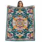 Throw Blanket for Couch,Bohemia Terracotta Flower Soft Flannel Bed Blankets Fluffy Throws Tribal Abstract Aesthetic Cozy Warm Plush Striped Blanket for Sofa Bedroom Living Room,60x80in - size: 60x80in