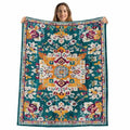 Throw Blanket for Couch,Bohemia Terracotta Flower Soft Flannel Bed Blankets Fluffy Throws Tribal Abstract Aesthetic Cozy Warm Plush Striped Blanket for Sofa Bedroom Living Room,50x80in - size: 50x80in