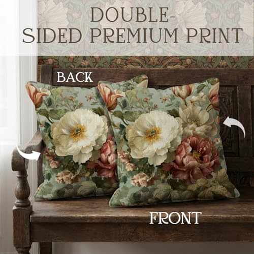 YOU FOUND ME Boho Throw Pillow Covers 18x18 Inch, Vintage Bohemian Carpet Print Pillowcase, Soft Decorative Cushion Cover for Couch Sofa Bedroom Living Room Decor (White&Pink) - color: White&pink