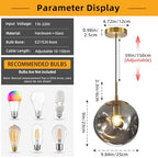 Modern Smoke Gray Concave Glass Pendant Light, 3-Pack Kitchen Island Lighting Single Globe Pendant Light Fixtures Century Kitchen Island Pendant Light for Bedroom Dining Room Light (Without Bulbs) - color: AX-Smoky Gray-1 Light-3PC